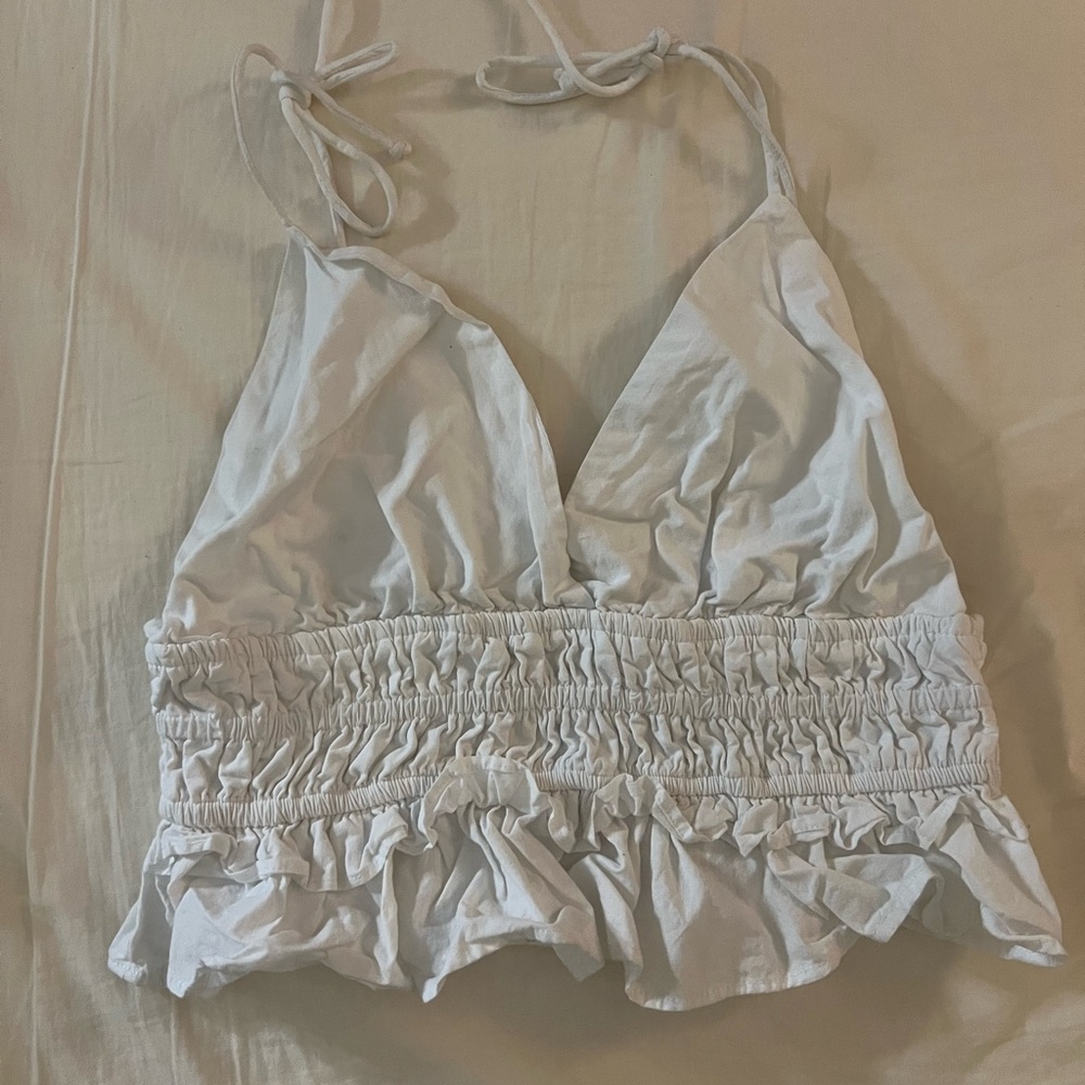 Cute white top with adjustable spaghetti straps